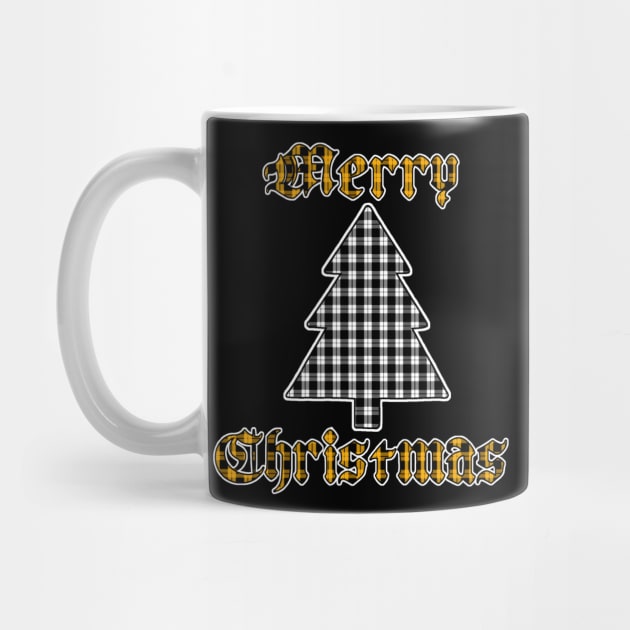 White & Gold Merry Christmas Plaid (Dark Colored Shirts) by Aeriskate